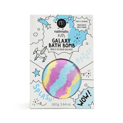 boule de bain galaxy bleu jaune rose