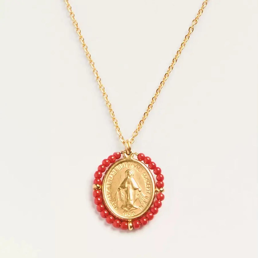 collier perles rouges