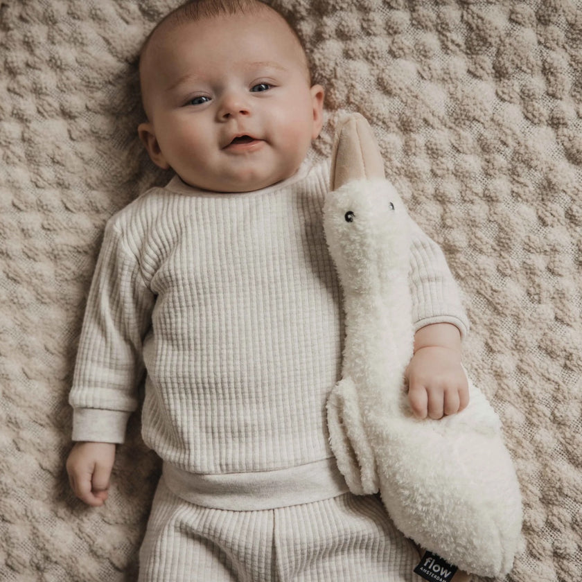 peluche oie sonore liva beige
