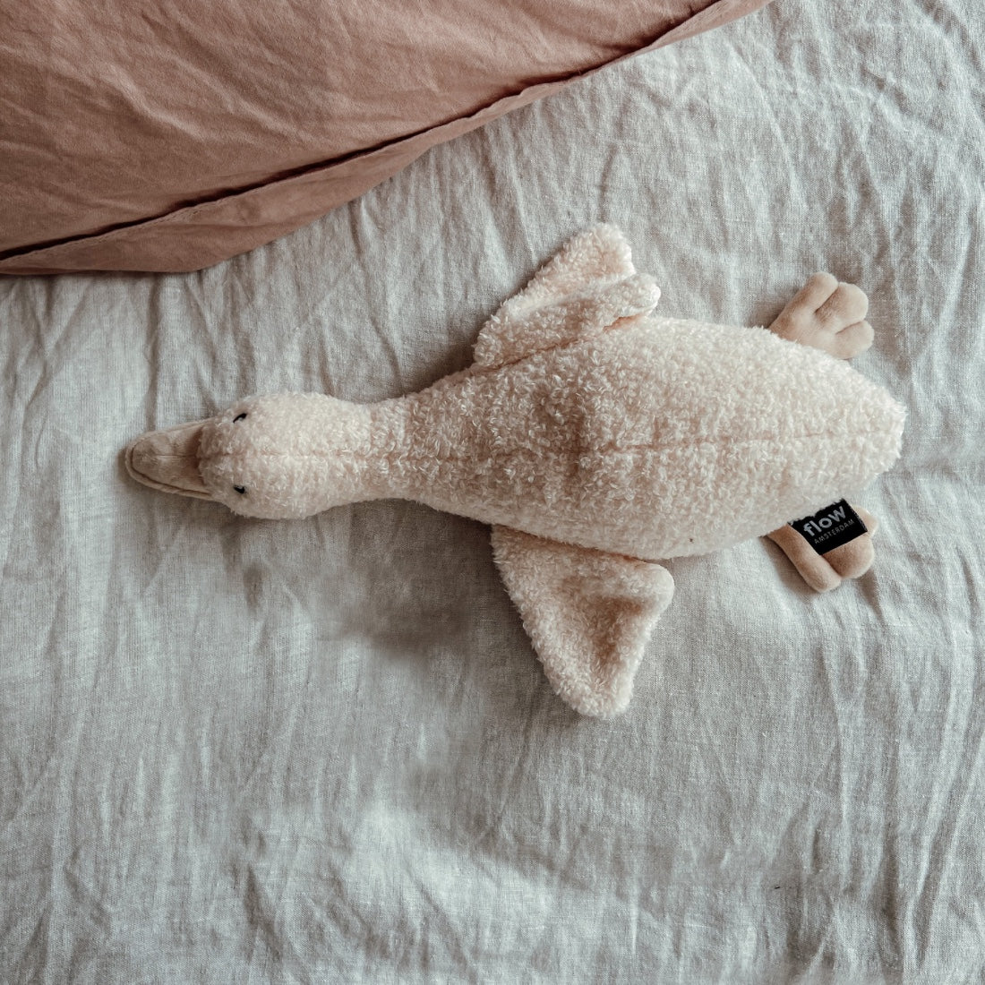 peluche oie sonore liva beige