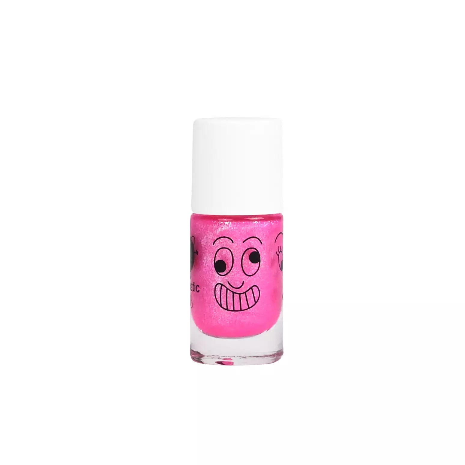 Vernis à ongles pour enfant rose fluo à paillettes