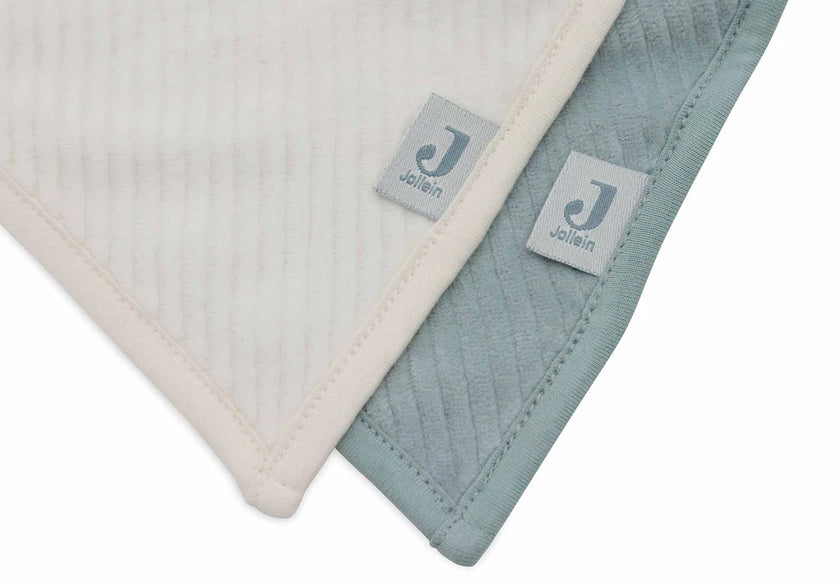 Lot 2 Bavoir Bandana | Velvet Rib Sea Green / Ivory