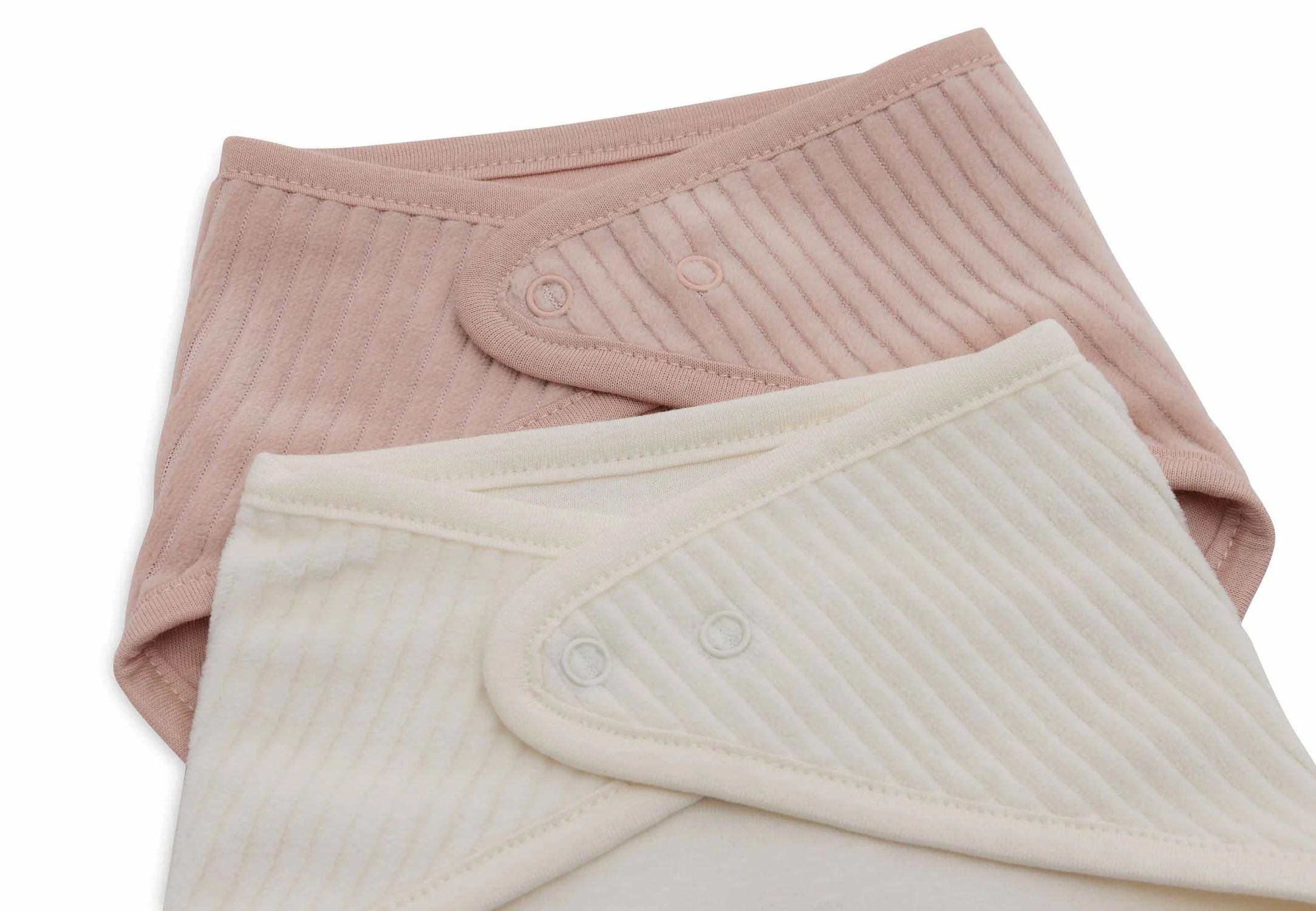 Lot 2 Bavoir Bandana | Velvet Rib Wild Rose / Ivory