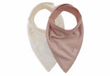Lot 2 Bavoir Bandana | Velvet Rib Wild Rose / Ivory