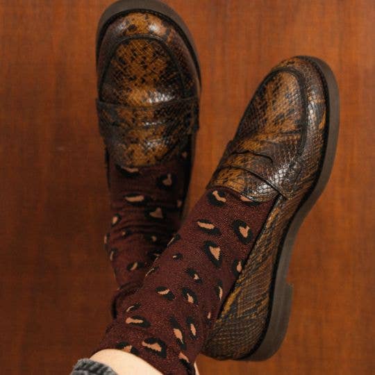 Chaussettes - Léopard bronze