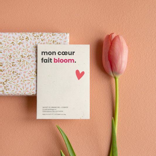 Mon Coeur fait Bloom - Sachet de graines de Cosmos