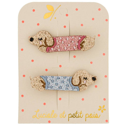 Barrettes Bretzel les teckels (paire)