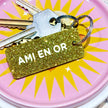 AMI EN OR  Porte-clés à paillettes Plus de Love
