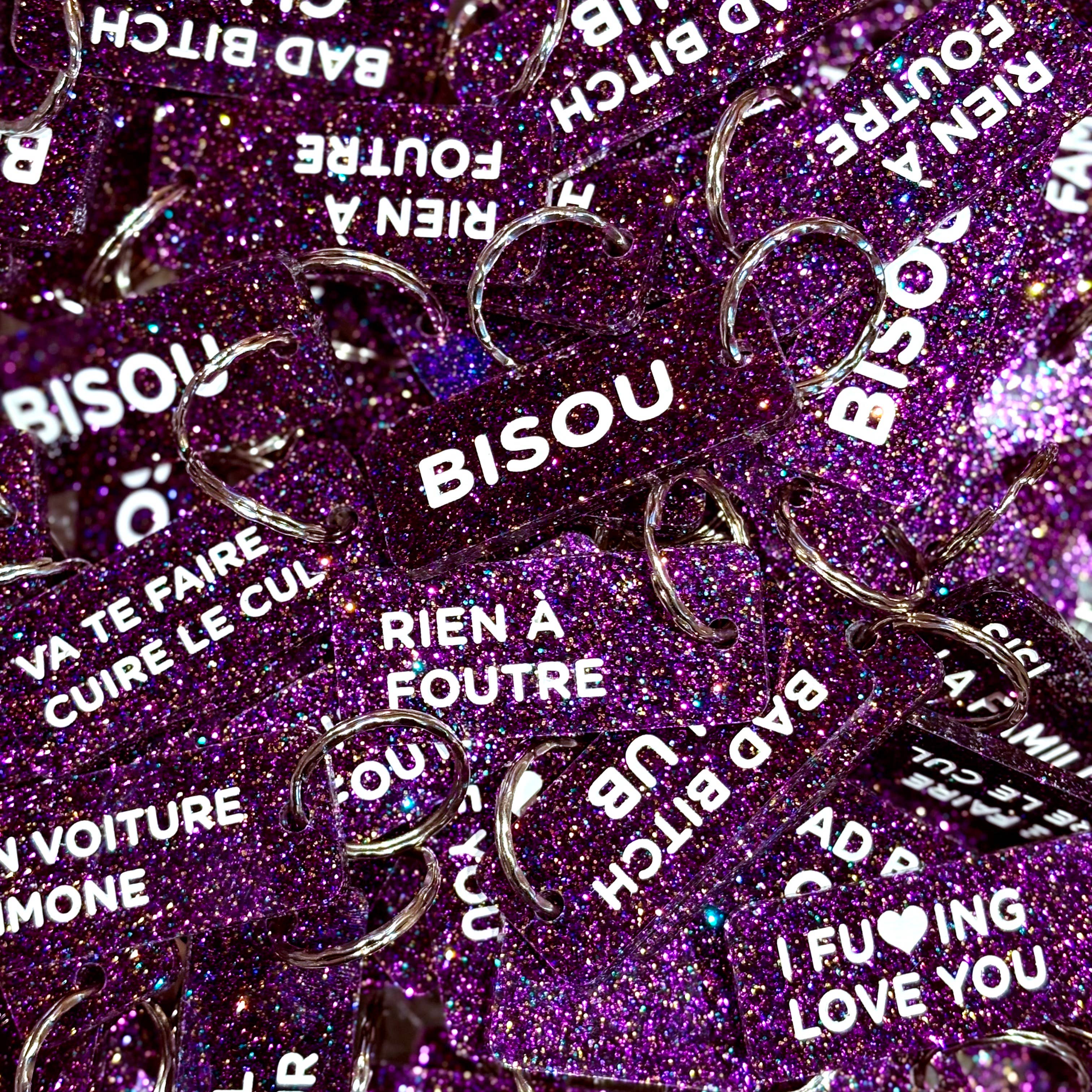 porte clés à paillettes