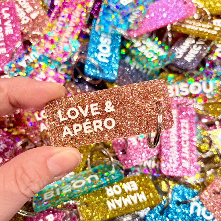 porte clés à paillettes