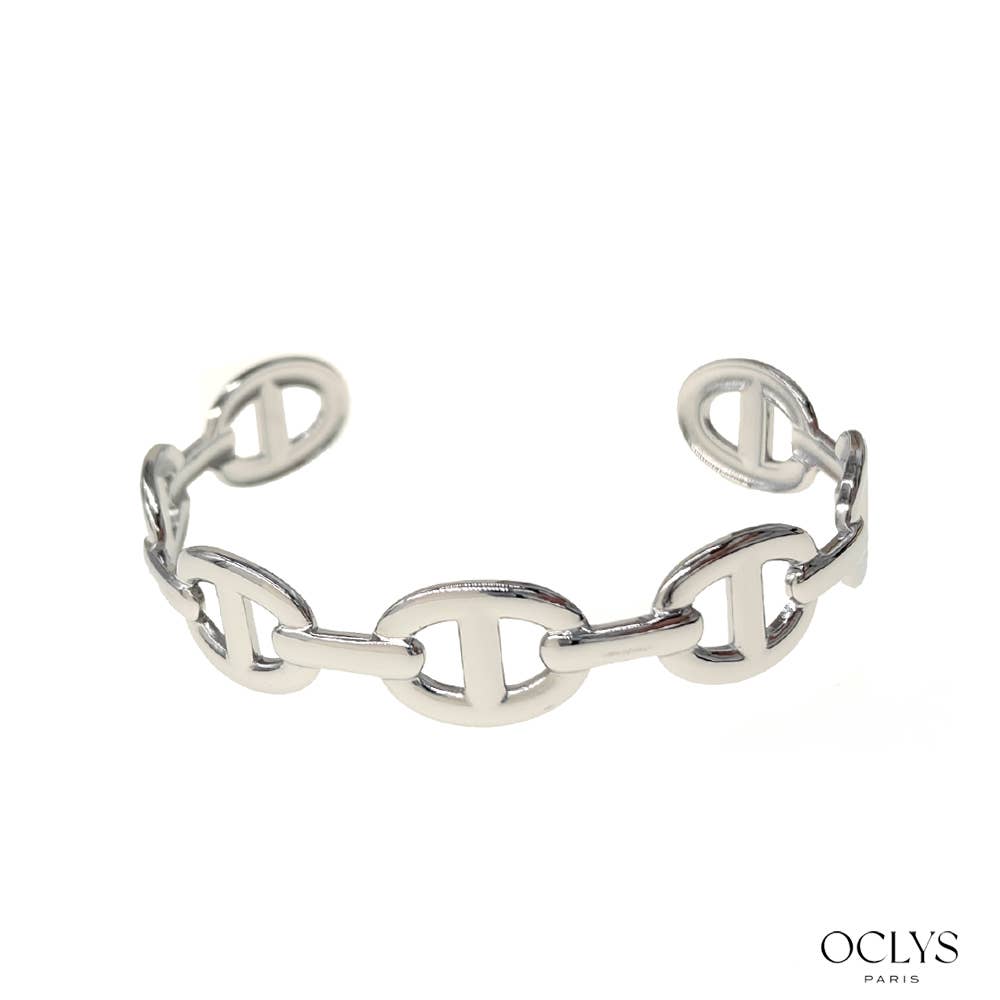 Bracelet manchette maille marine acier inoxydable Rika