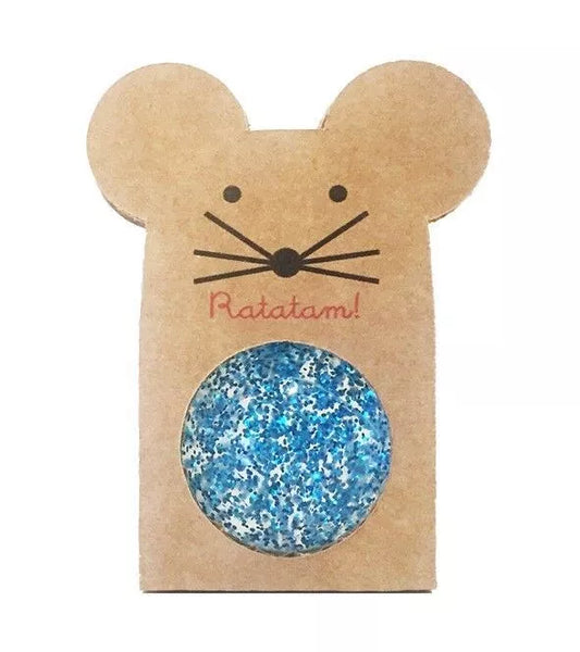 Balle Rebondissante Souris | paillettes bleu