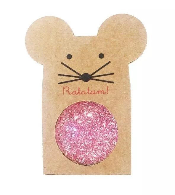 Balle Rebondissante Souris | paillettes rose