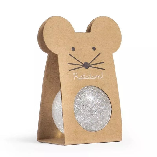 Balle Rebondissante Souris | paillettes argent