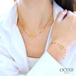 Collier maille marine acier inoxydable doré émaillé Xana