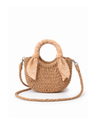Mini sac en paille - pois neutres