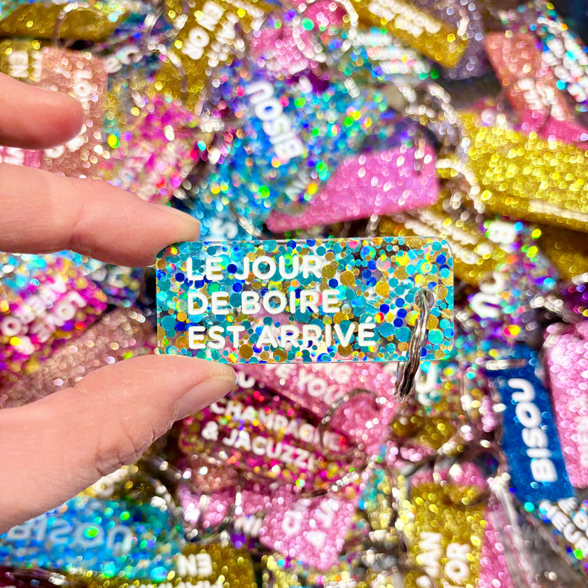 porte clés à paillettes