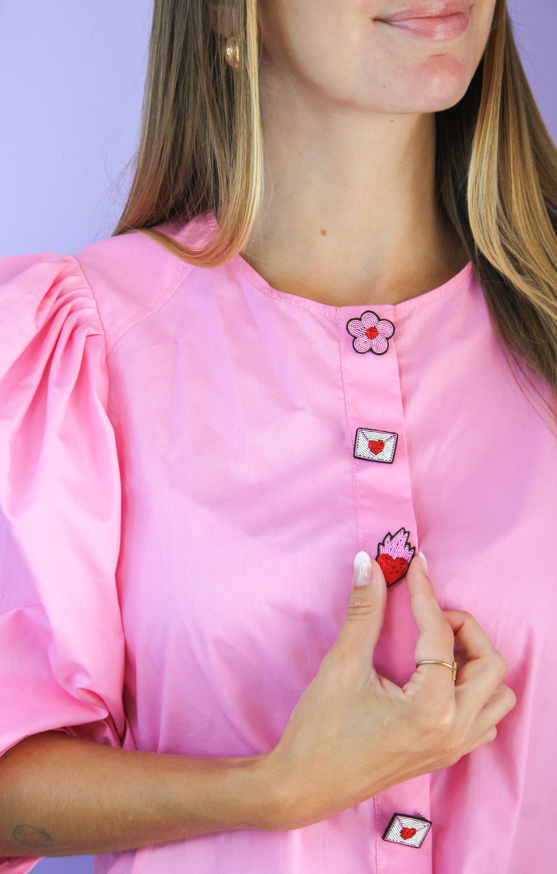 Broche Mini Enveloppe Mot D'Amour Fait Main Cannetille