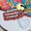 MARRAINE D'AMOUR Porte-clés à paillettes Plus de Love