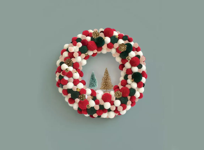 Kit couronne de Noël | Vert Rouge