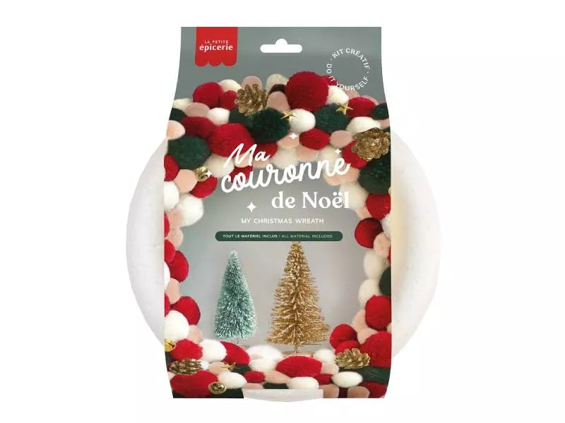 Kit couronne de Noël | Vert Rouge