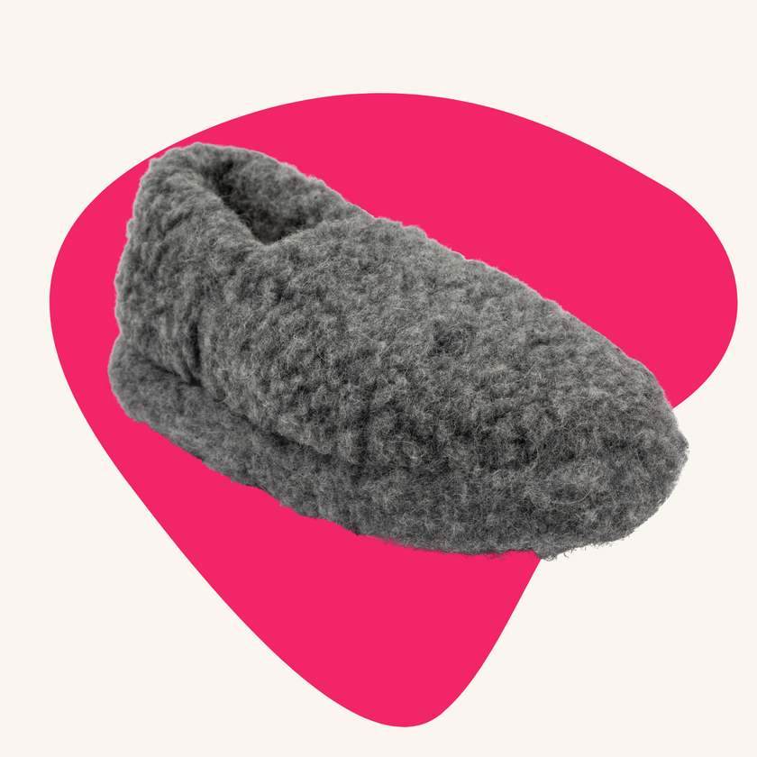 Chaussons en laine mérinos nuage gris graphite