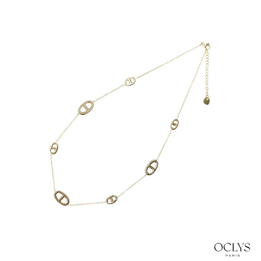 Collier maille marine acier inoxydable émaillé Nari