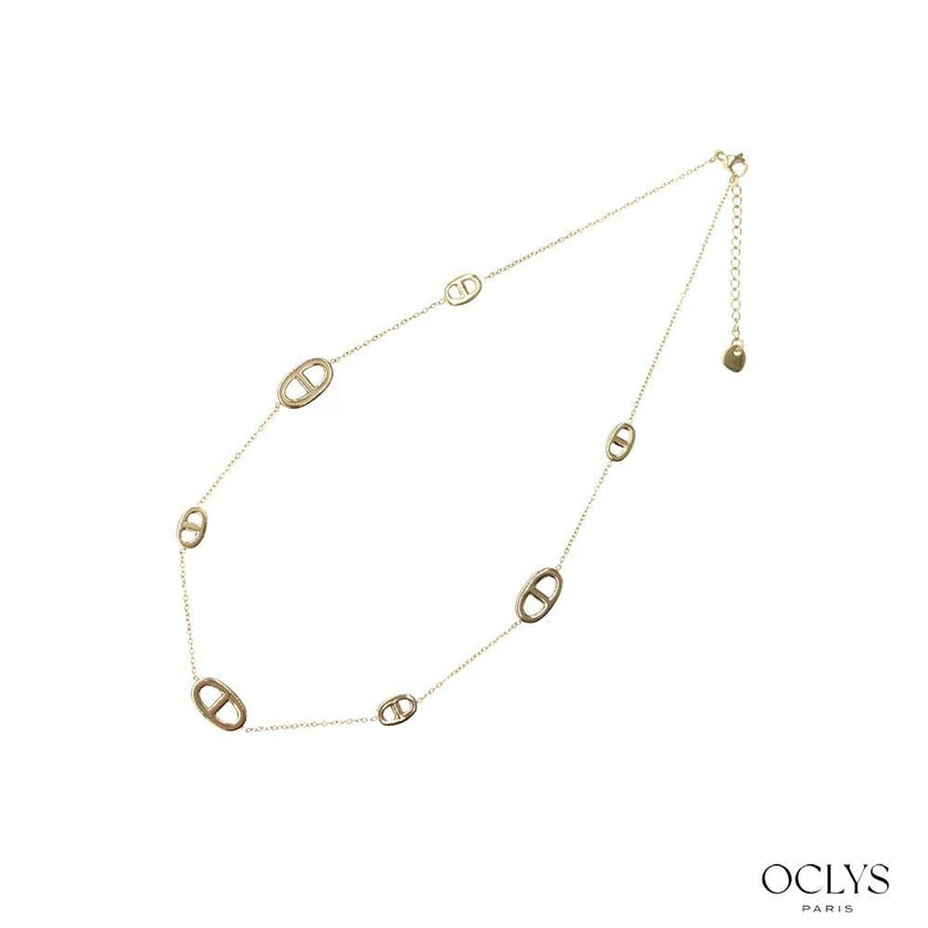 Collier maille marine acier inoxydable émaillé Nari