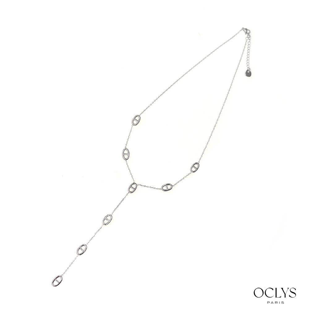 Collier Y fin maille marine acier inoxydable Sani
