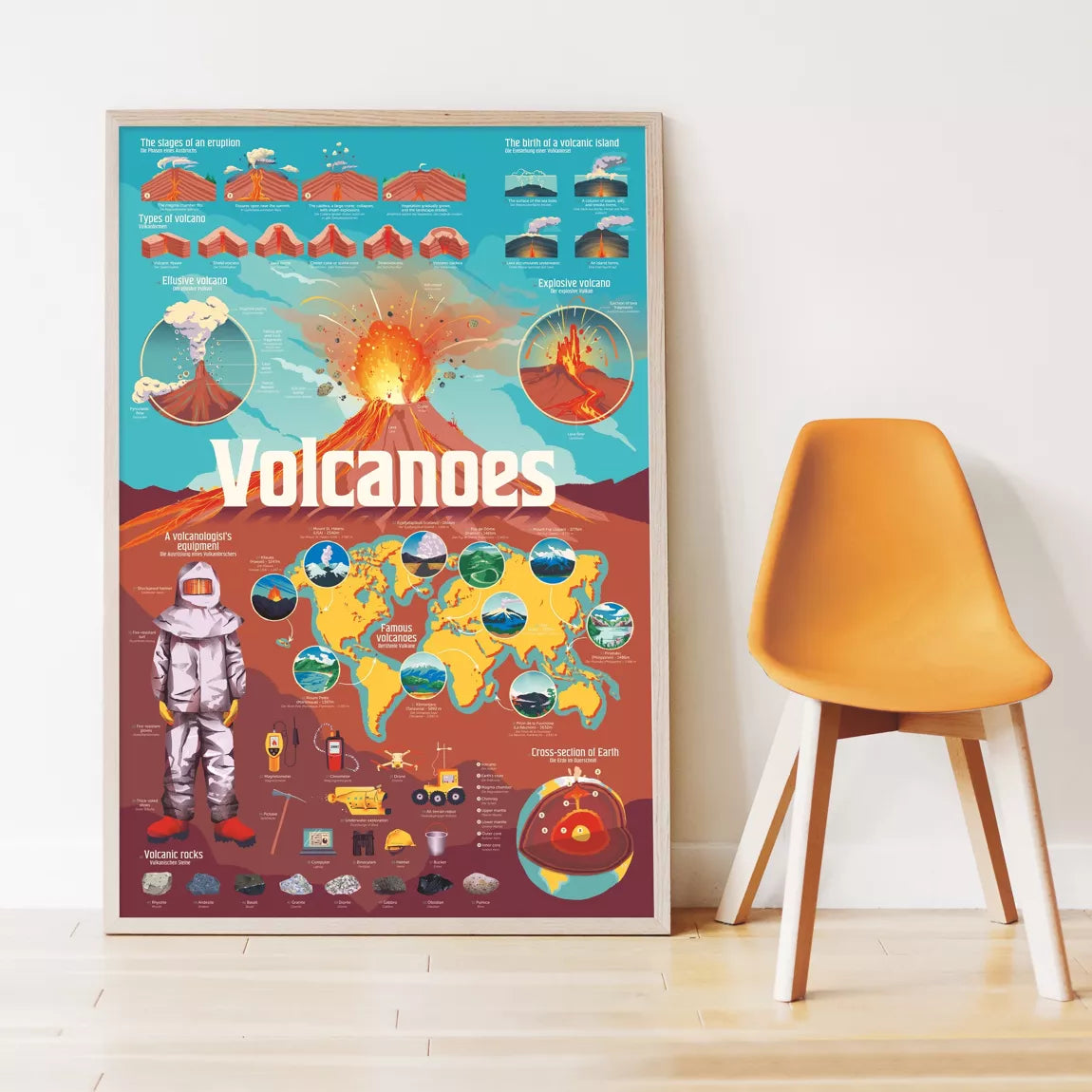 Poster à stickers | Les volcans