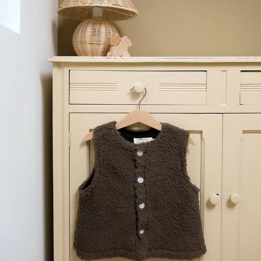 Gilet sans manche | Sherpa chocolat