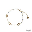 Bracelet émaillée maille marine acier inoxydable doré Silia
