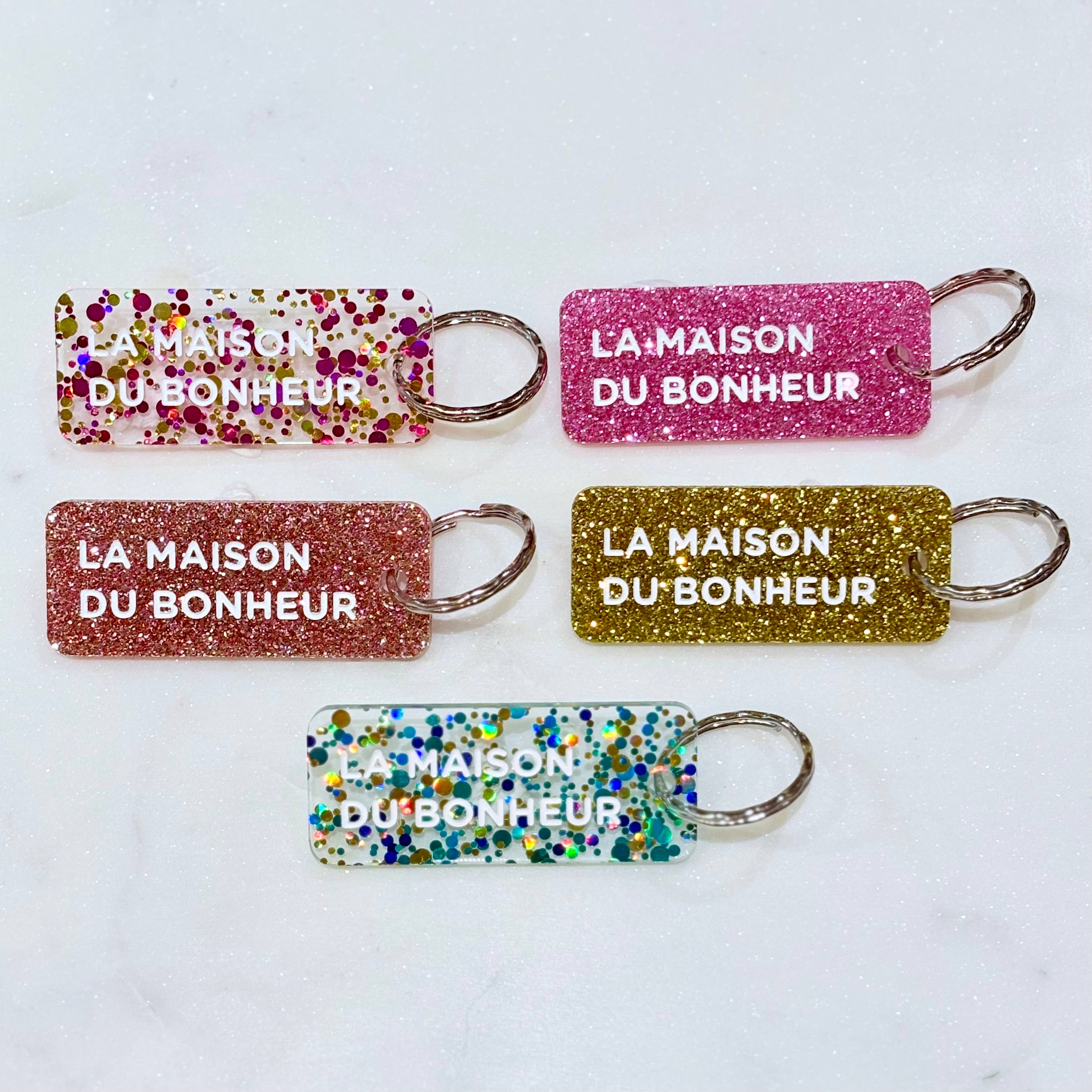 LA MAISON DU BONHEUR Porte-clés à paillettes Plus de Love