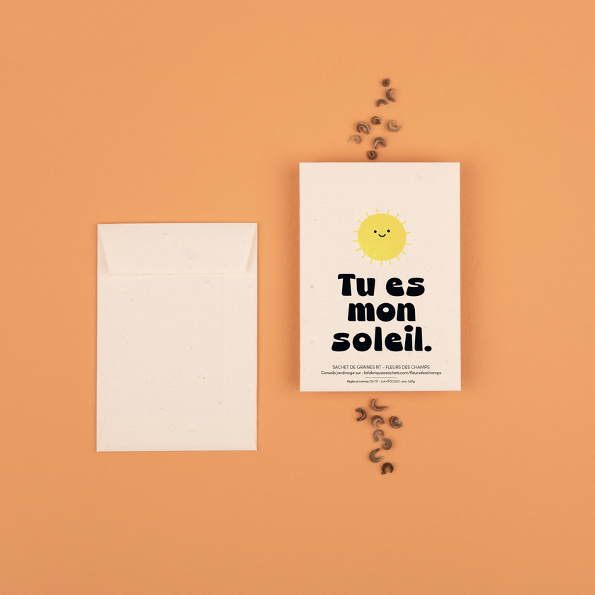 Tu es mon soleil | Sachets de graine de Fleurs des Champs