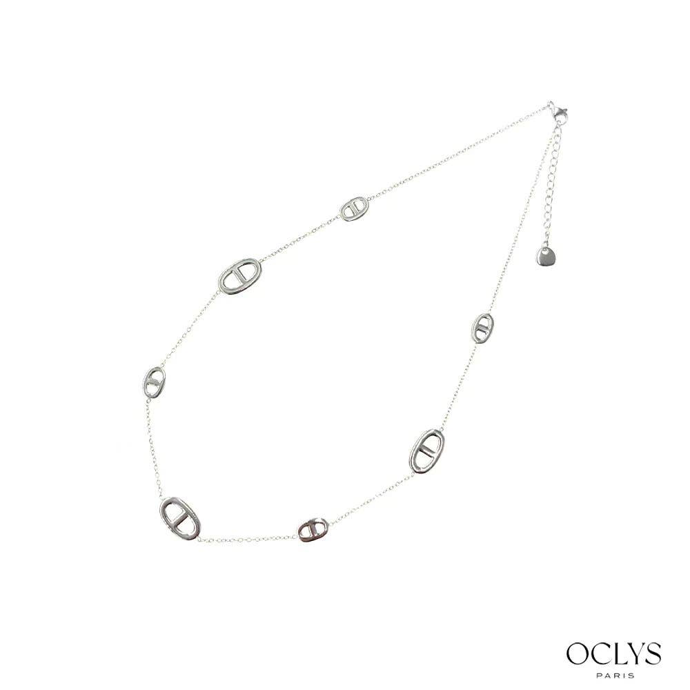 Collier maille marine acier inoxydable émaillé Nari