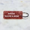 AMOUR GLOIRE & ROSÉ Porte-clés à paillettes Plus de Love