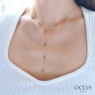 Collier Y fin maille marine acier inoxydable Sani