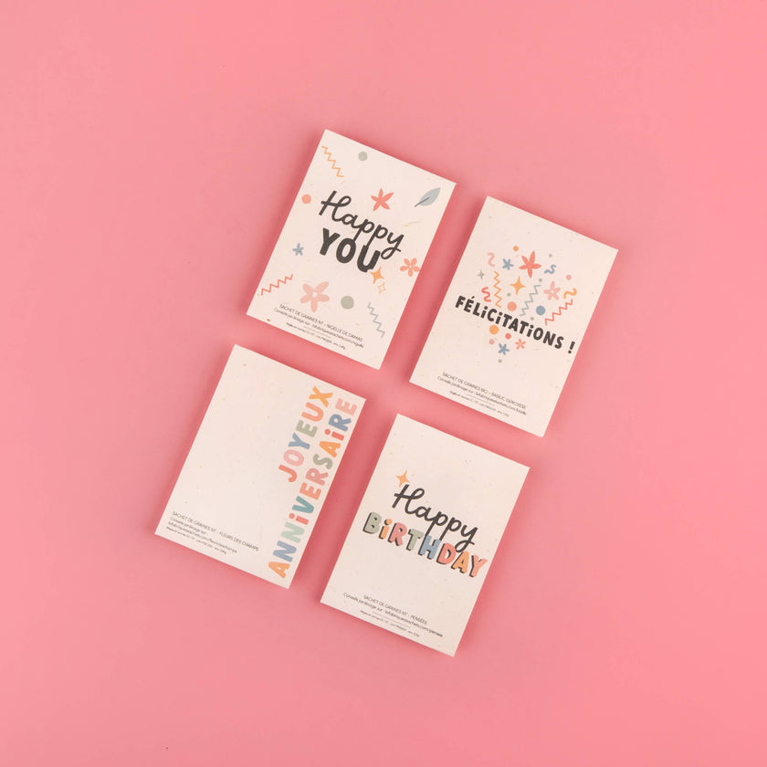 Joyeux Anniversaire | Sachet de graines de Fleurs des champs
