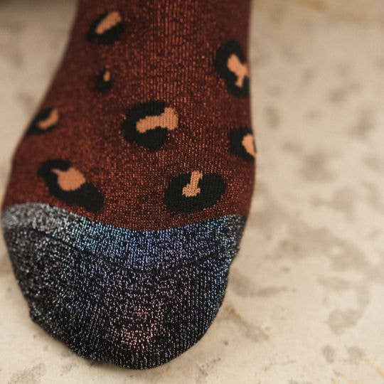 Chaussettes - Léopard bronze