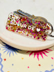 SOEUR DE 💖 Porte-clés à paillettes Plus de Love