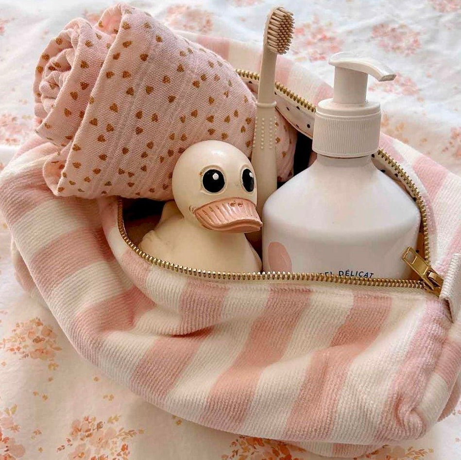 Trousse de Toilette Vic Rayures | Light Pink