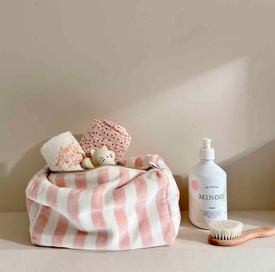 Trousse de Toilette Vic Rayures | Light Pink