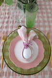 Serviettes de table à carreaux vichy et broderies