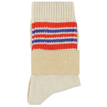 Chaussettes ESCUYER - 5 STRIPES - ecru/orange/bleu