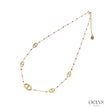 Collier maille marine acier inoxydable doré émaillé Xana