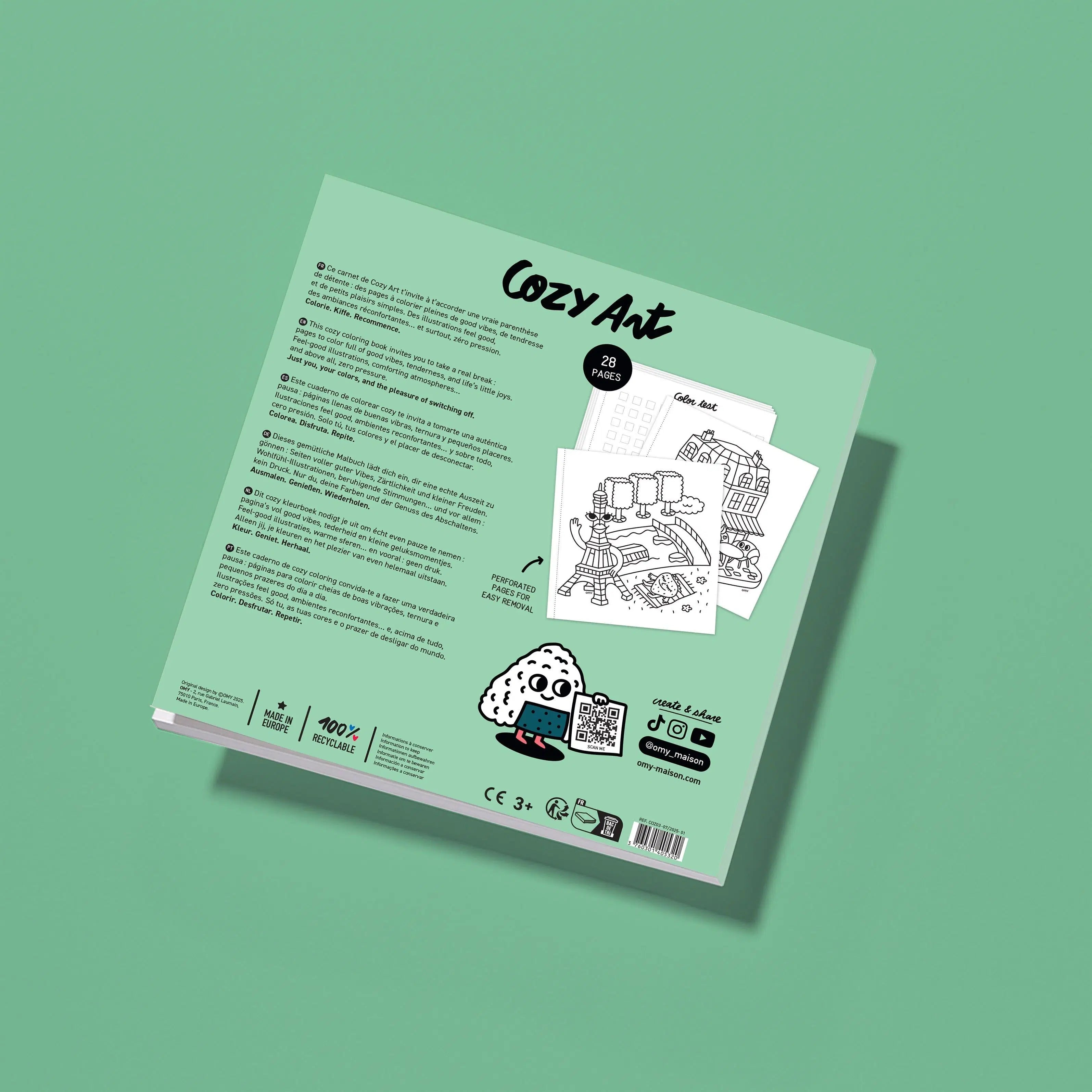 Carnet de coloriage Paris – 32 pages détachables