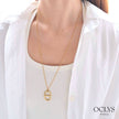 Collier sautoir maille marine acier inoxydable doré
