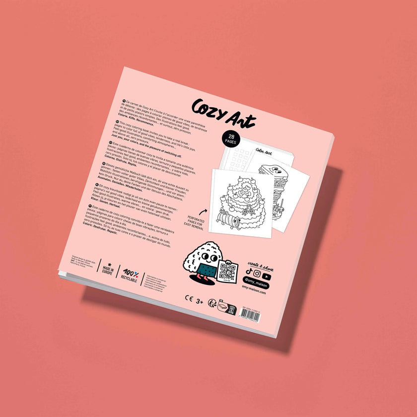 Carnet de coloriage Cozy Art – 28 pages détachables