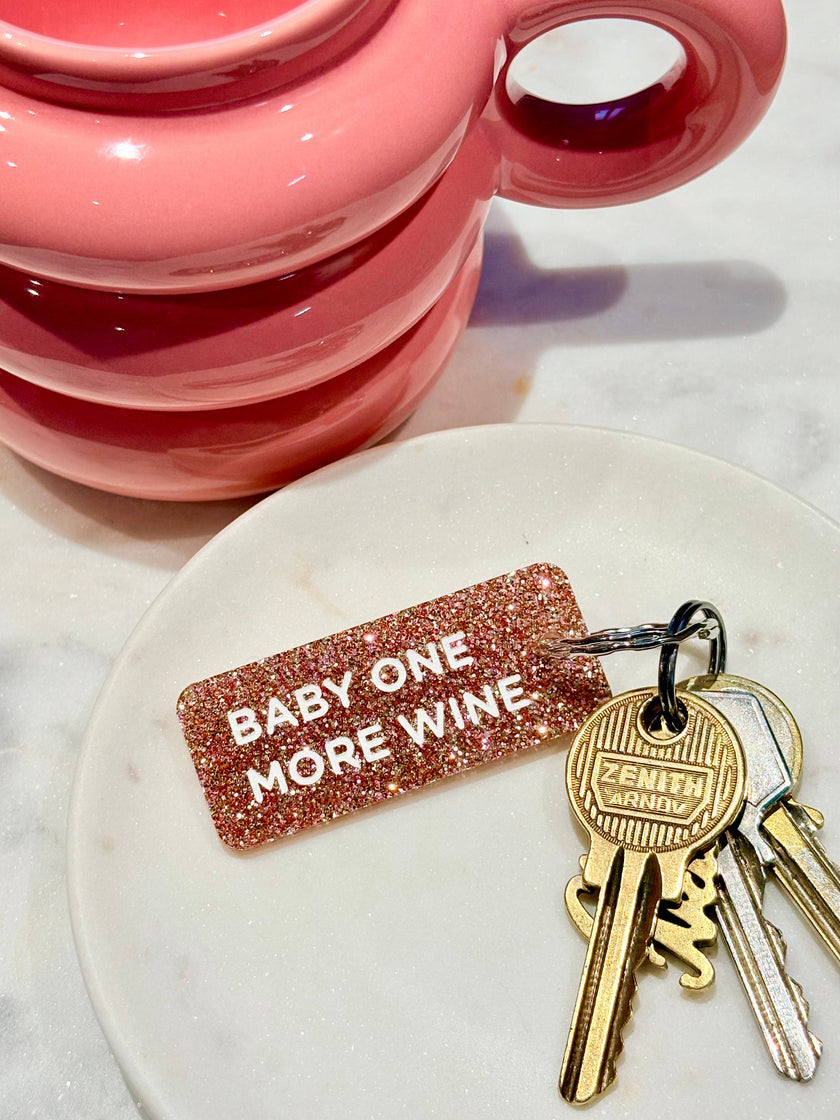 BABY ONE MORE WINE Porte-clés à paillettes Plus de Love