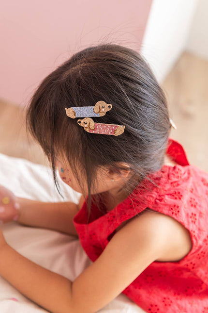 Barrettes Bretzel les teckels (paire)